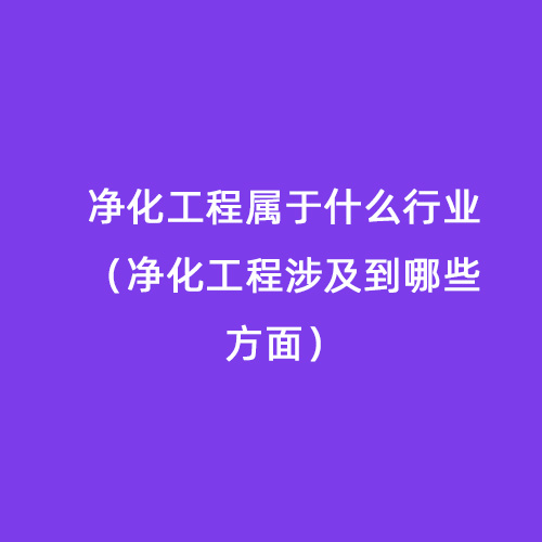 凈化工程屬于什么行業(yè)(凈化工程涉及到哪些方面) 凈化工程屬于什么行業(yè)(凈化工程涉及到哪些方面)